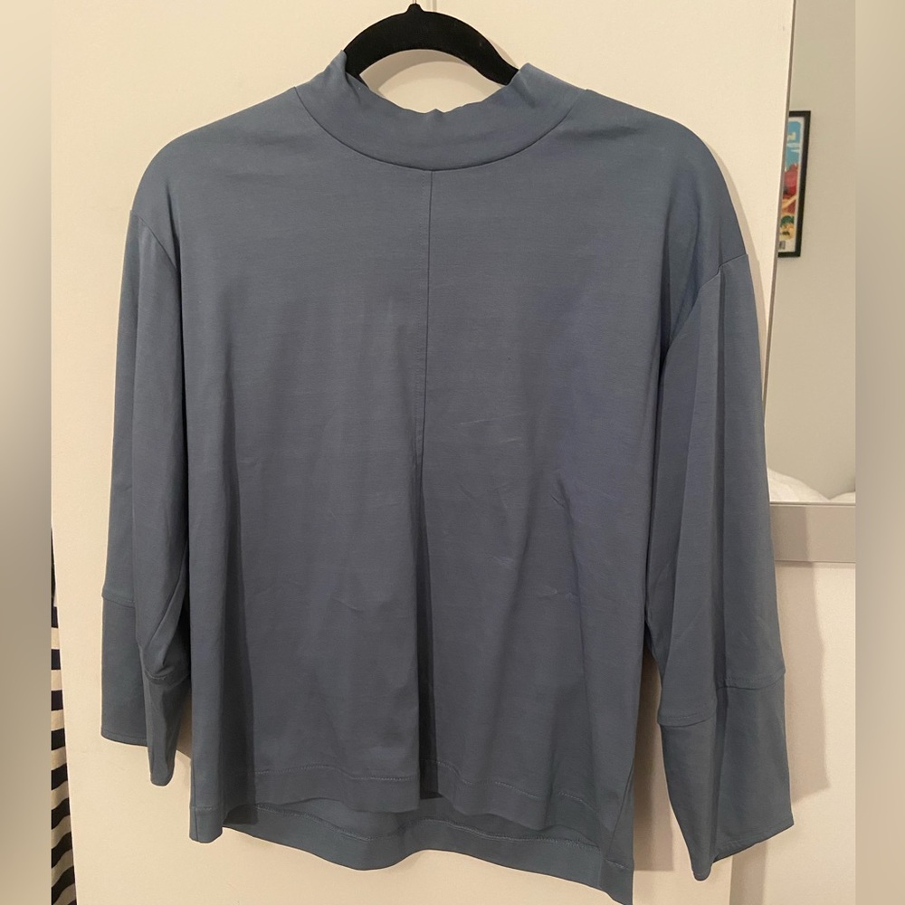 Everlane Luxe Cotton Mock-Neck Shirt